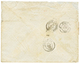 1864 Paire 80c (n°24) Obl. GC 2617 + T.15 NEGREPELISSE Sur Enveloppe Pour LAGOS. Destination Trés Rare. TB. - 1863-1870 Napoleone III Con Gli Allori