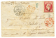 "Destination PORTO-RICO" : 1863 80c(n°24) Sur Env(pd) De PARIS Pour PONCE (PORTO-RICO). Recto, Petite Taxe Bleue Apposée - 1863-1870 Napoléon III Con Laureles