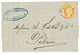 1873 40c (n°38) Obl. PALERMO Sur Lettre De MARSEILLE Pour PALERME. RARETE. Signé CALVES. Superbe Qualité. - Maritieme Post