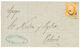 1873 40c SIEGE (n°38) Obl. Cachet Taxe ESPAGNOL "3" Sur Lettre De MARSEILLE Pour VALENCIA (ESPAGNE). Signé CALVES. 1ère  - Correo Marítimo