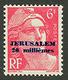 JERUSALEM : 20m S/ 6F (n°3) Neuf **. Signé BRUN. Cote 192€. Superbe. - Other & Unclassified