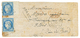 1874 CG 25c CERES (x2) Dont Un Ex. Grand Bord De Feuille Obl. CCH + COCHINCHINE SAIGON Sur Enveloppe De "MANDARIN" Pour  - Otros & Sin Clasificación