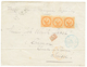 "1F20 Pour La SUISSE" : 1867 40c AIGLE (x3) Sur Lettre De ST DENIS Pour BERNE (SUISS). Signé BRUN. TB. - Other & Unclassified
