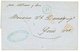 "TAXE De GOREE" : 1851 Trés Rare Cachet Taxe Bleu 50c Apposé à GOREE + P.P Sur Lettre Avec Texte De MARSEILLE Pour GOREE - Otros & Sin Clasificación