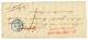 1835 Rare Boxed Entry Mark FRANCE PAR MENIN In Red On Reverse Of Entire Letter From PARIS To GAND. Recto, Bau DE POSTES/ - Otros & Sin Clasificación