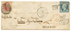 1854 BELGIUM 40c Canc. 16 + OSTENDE + FRANCE 20c Star Cancel On Envelope With Full Text From OSTENDE To PARIS Redirected - Other & Unclassified