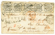 PAPAL STATES : 1860 8B Strip Of 5 + VELLETRI + CHARGE + ASSURATO On Entire Letter To CHAMBERY (FRANCE). RARE. Vvf. - Sin Clasificación
