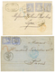 2 Covers : 1868 30c(x2) NYON To FRANCE And 1875 30c(x3) GENEVE To FRANCE. Vvf. - Other & Unclassified