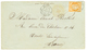 BURMA : 1877 FRENCH COLONIES 40c With 4 Margins Canc. COL. FR. PAQ FR A N°3 On Envelope From RANGOON To FRANCE. Very Sca - Other & Unclassified