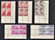 MONACO 1945 / 1946 SERIE 5 BLOCS DE 4 PA / N° 8 A 12 - NEUFS** COINS DE FEUILLES / DATES - Poste Aérienne