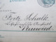 DR 1895 Reichspost GA  Firmenkarte Franken & Co An Die Lithografische Anstalt Schalk In Neuwied Selbstgemaltes Wappen - Briefe U. Dokumente