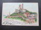 AK 1901 Lithografie / Künstlerkarte Gruss Vom Drachenfels Verlag W. Hagelberg AG Berlin - Souvenir De...