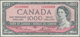 Canada: 1000 Dollars 1954, P.83d, Great High Value Note In Nice Condition, Two Tiny Pinholes And A F - Canada