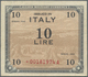 Italy / Italien: 10 Lire Allied Military Currency Series 1943 With Letter "F", P.M13ar REPLACEMENT N - Sonstige & Ohne Zuordnung