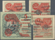 Poland / Polen: Set With 4 Banknotes Of The 1924 Provisional “Cut In Half” Notes “Bilet Zdawkowy” Wi - Poland