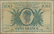 Réunion: Caisse Centrale De La France Libre 100 Francs 1941 With Serial Number PA376.880, P.37a, Lig - Réunion