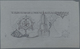 Turkey / Türkei: Hand Drawn Pencil Sketch For A 500 Lira Banknote On Parchment Paper With A Design F - Turquia