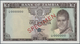 Zambia / Sambia: Bank Of Zambia 1 Kwacha ND(1968) SPECIMEN, P.5s In Perfect UNC Condition - Zambie