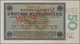 Deutschland - Deutsches Reich Bis 1945: 50 Rentenmark 1923 Muster, Ro.158M, Roter Überdruck "Muster" - Autres & Non Classés