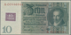 Deutschland - DDR: Sehr Schönes Lot Mit 9 Banknoten, Dabei 10 Mark 1948 Mit Klebemarke Ro.334c (VF), - Altri & Non Classificati