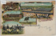 Gruss Vom Truppen-Übungsplatz Elsenborn - Totalansicht, Wellblech Baraken, Truschbaum - Chromo Lithographie 1908 - Eupen Und Malmedy