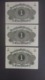 Germany 1920: 3 X 1 Mark With Consecutive Serial Numbers - Bundeskassenschein