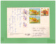 PAPUA NEW GUINEA BOGEYA BUSHMAN AIR MAIL POSTCARD WITH 6 STAMPS TO SWISS - Papouasie-Nouvelle-Guinée