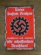 Plaque émaillée WW2 Travaille Allemand - 1939-45