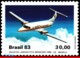 Ref. BR-1876 BRAZIL 1983 - EMBRAER,EMB-120 BRASILIA,, PASSENGER PLANE, MI# 1992, MNH, PLANES, AVIATION 1V Sc# 1876 - Nuovi