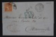 Letter Barcelona To Marseille La Jonquera In Blue   PD In Square 1866  Edf. 82 - Lettres & Documents
