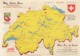 Postcard Map My Swiss Tour Switzerland Schweiz Suisse Svizzera My Ref  B23723 - Maps