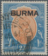 Birma / Burma / Myanmar: 1937 KGV. 25r. Orange & Blue, Used And Cancelled By "RANGOON G.P.O./... AUG - Myanmar (Burma 1948-...)