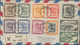 Brunei: 1947-50 Complete Set Of 14 Up To $10 Used On Two Registered Airmail Covers To New York, One - Brunei (1984-...)