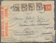 Französisch-Indochina: 1941, 4 X 1 C Sepia And 6 C Red Definitives, Tied TOURANE/ANNAM, 21-7 41, On - Briefe U. Dokumente