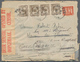 Französisch-Indochina: 1941, 4 X 1 C Sepia And 6 C Red Definitives, Tied TOURANE/ANNAM, 21-7 41, On - Covers & Documents