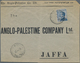 Holyland: 1913, Commercial Cover Of The "ANGLO PALESTINE COMPANY" Bearing 1 Pia. On 25 C. Blue Tied - Palestine