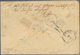 Hongkong: 1869, Vermillion "HONG KONG PAID AU 25 69" On Stampless Cover W. On Reverse Blue "HONG KON - Sonstige & Ohne Zuordnung