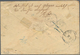 Hongkong: 1869, Vermillion "HONG KONG PAID AU 25 69" On Stampless Cover W. On Reverse Blue "HONG KON - Other & Unclassified