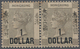 Hongkong: 1885, $1/96 C Grey Black., A Horizontal Pair, Pos. 1 Variety "right Vertical Ovpt. Missing - Andere & Zonder Classificatie