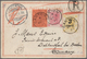 Hongkong: 1897, Hong Kong Used In China : 3c. On 16c. Yellow Postcard Used Uprated Registered With 2 - Other & Unclassified