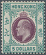 Hongkong: 1904-06 KEVII. $5 Purple & Blue-green, Wmk Mult Crown CA, Mint Lightly Hinged, Fresh And V - Autres & Non Classés