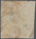 Indien: 1854-55 Litho 4a. Blue & Red From The 4th Printing, Sheet Pos. 19, Used And Cancelled By Num - Sonstige & Ohne Zuordnung