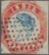 Indien: 1854-55 Litho 4a. Blue & Red, 4th Printing, Sheet Pos. 13, Used And Cancelled By Diamond Of - Andere & Zonder Classificatie