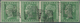 Indien: 1854 2a. Green Horizontal Strip Of Four, Sheet Pos. (in Row 8) 5-8, On Paper Showing Part Of - Andere & Zonder Classificatie