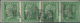 Indien: 1854 2a. Green Horizontal Strip Of Four, Sheet Pos. (in Row 8) 5-8, On Paper Showing Part Of - Other & Unclassified