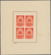 Indien: 1957 Mutiny Centenary 90n.p., Imperforated Colour Trials On Watermarked Paper, Four Blocks O - Andere & Zonder Classificatie