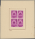 Indien: 1957 Mutiny Centenary 90n.p., Imperforated Colour Trials On Watermarked Paper, Four Blocks O - Sonstige & Ohne Zuordnung