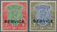 Indien - Dienstmarken: 1912-23 KGV. 10r. And 15r., Wmk Single Star, EXPERIMENTAL PRINTING With SHINY - Official Stamps