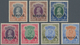 Indien - Dienstmarken: 1913-39 Seven High Values Mint, Surcharged "SERVICE", With 1913 KGV. 15r. And - Official Stamps