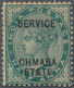 Indien - Konventionalstaaten: CHAMBA-Official 1887: QV ½a. Blue-green Showing Overprint Variety "CHM - Sonstige & Ohne Zuordnung
